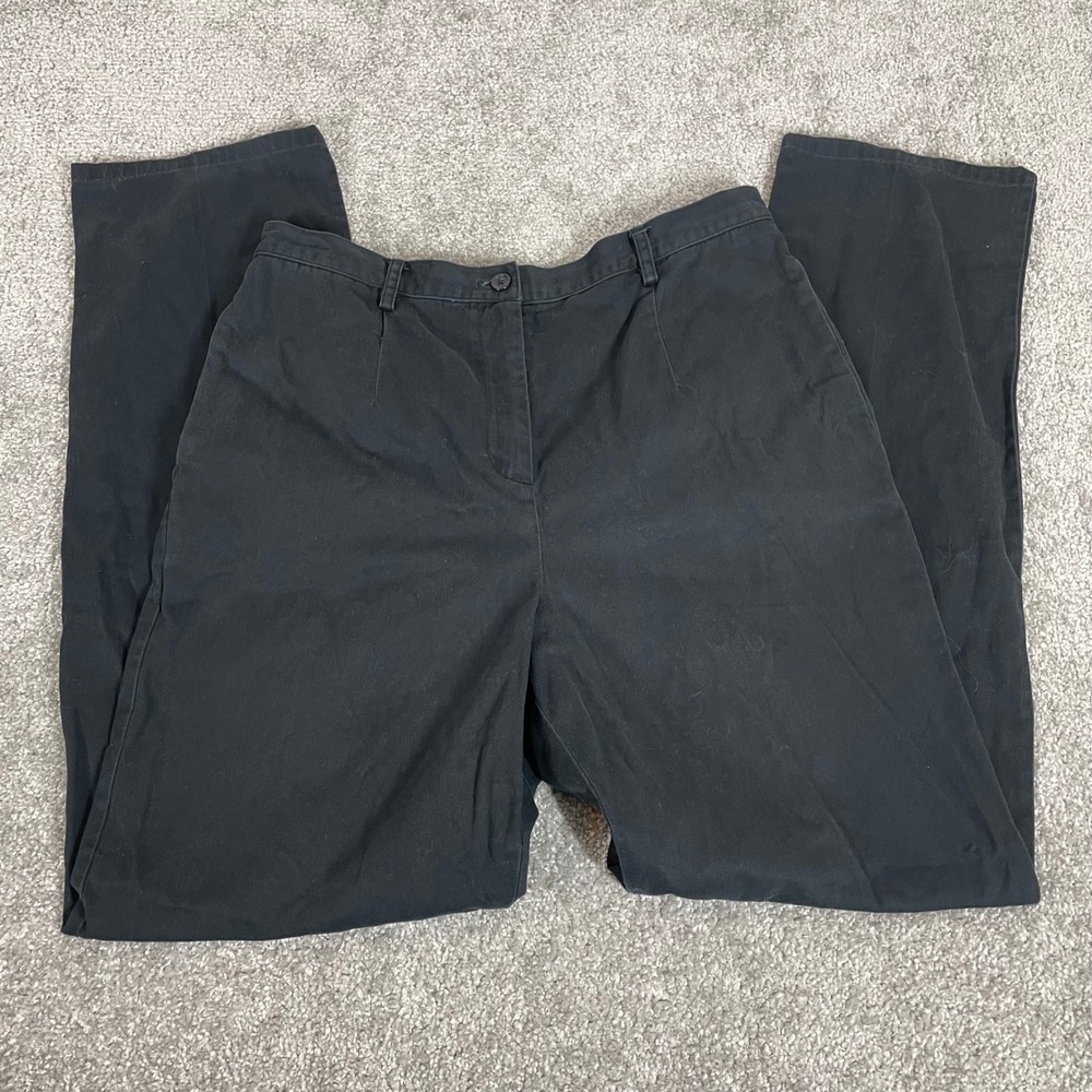 Pendleton Trousers Womens 8 High‎ Waisted Straight Leg Cotton Black Work Pants
